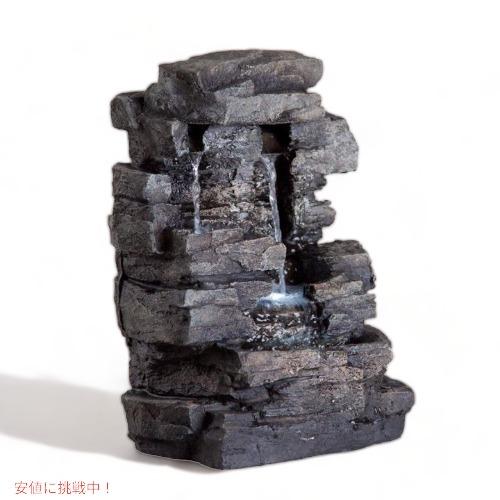 並行輸入品】卓上噴水 石の滝 高さ13インチ 屋内用 ライト付き グレー