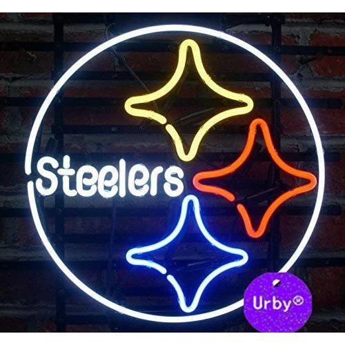 【並行輸入品】Urby ネオンサイン スポーツチーム スティーラー ガラス ライトアップサイン 壁 デコ | 