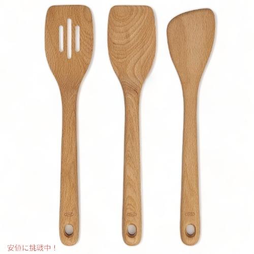 【並行輸入品】オクソー 木製 ターナー＆スプーン 6ピースセット OXO フライ返し 調理スプーンの画像