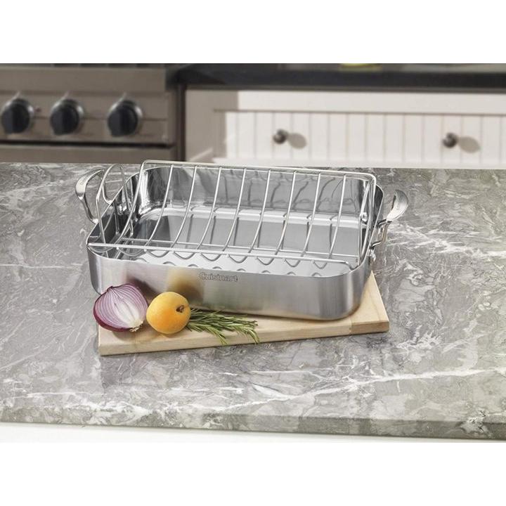 【並行輸入品】Cuisinart クイジナート MCP117-16BR MultiCladプロ ステンレス約41cm 長方形ロースターの画像