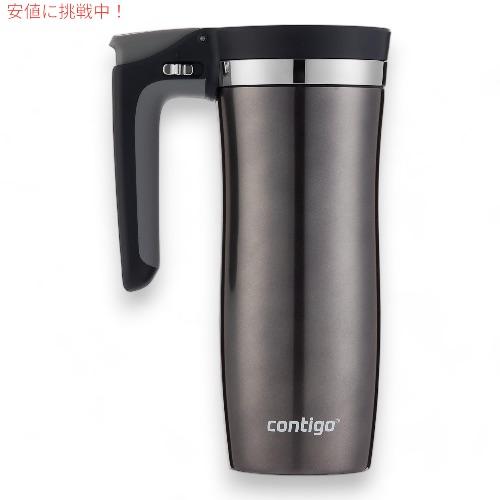 【並行輸入品】コンティゴ Contigo タンブラー ステンレススチール トラベル マグ ロック付き 16オンス ガンメタル Handled Vacuum-Insulateの画像
