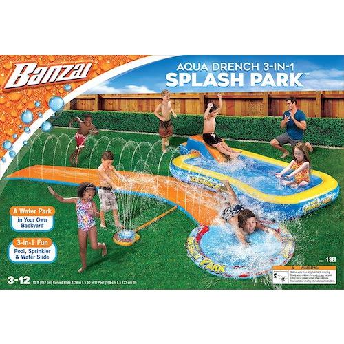 ビニールプール 家庭用 3イン1 スプラッシュパーク BANZAI プール スライド　自宅プール　スライダー　ウォーターメタストア ヤフー店 がお届け 3イン1 スプラッシュパーク BANZAI プール バンザイ アクアドレンチ