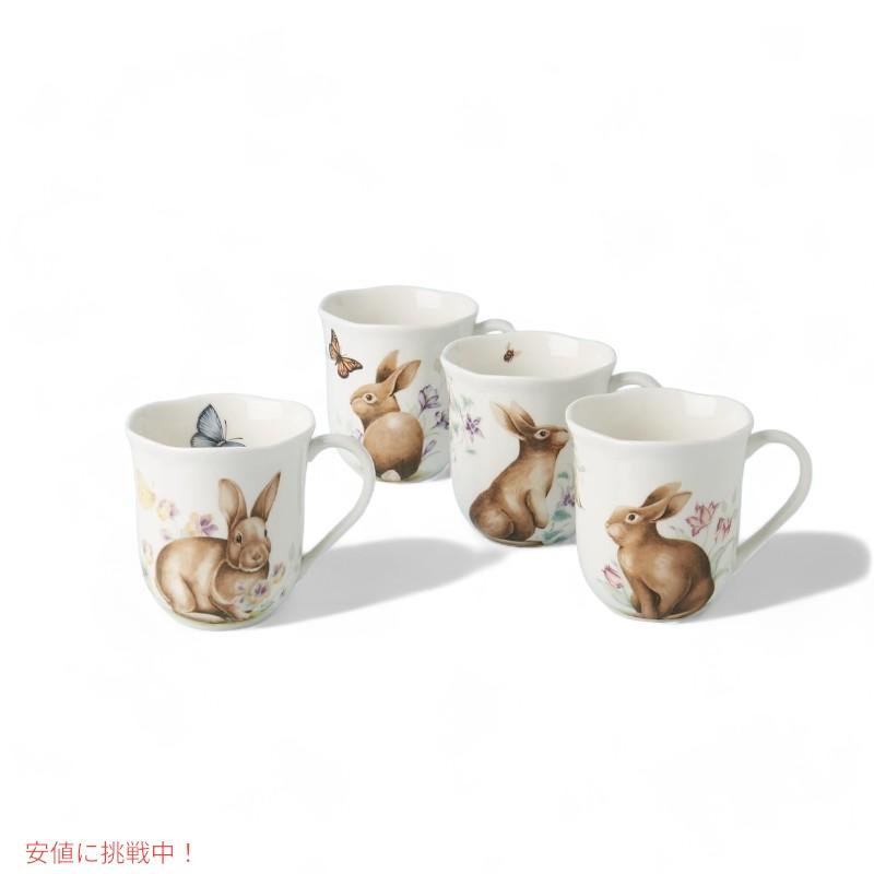 【並行輸入品】Lenox レノックス 894154 バタフライメドウ バニー マグ 4個セット 894154 Butterfly Meadow Bunny Mugs 2.25cmの画像