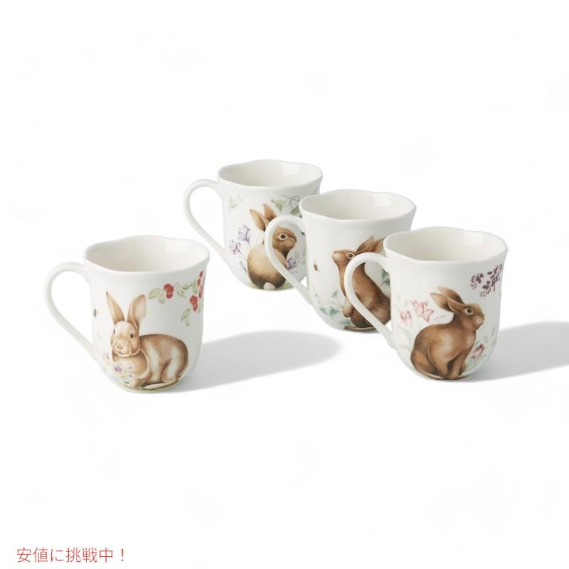 【並行輸入品】Lenox レノックス 894154 バタフライメドウ バニー マグ 4個セット 894154 Butterfly Meadow Bunny Mugs 2.25cmの画像