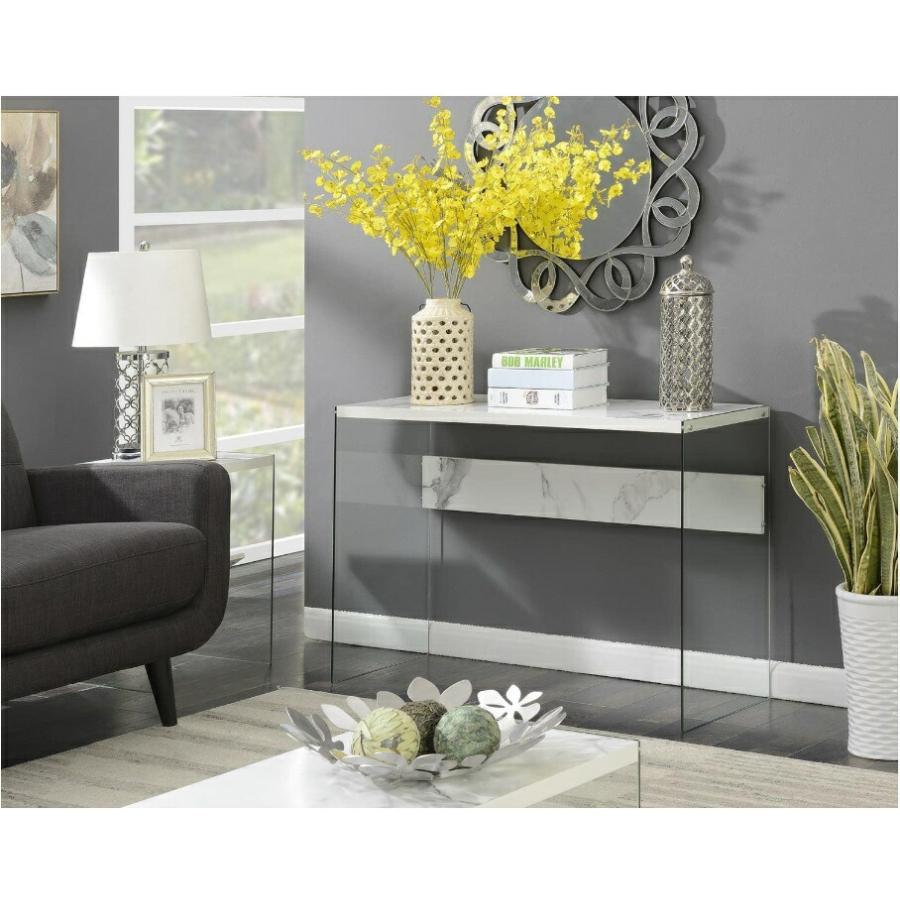 並行輸入品】大理石風 コンソールテーブル フェイクホワイトマーブル