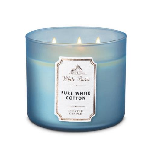 【並行輸入品】【送料無料】バスアンドボディワークス 3芯キャンドル ピュアホワイトコットン 411g Bath and Body Works 3-Wick Candle PURE WHITE COTTON 411g | 