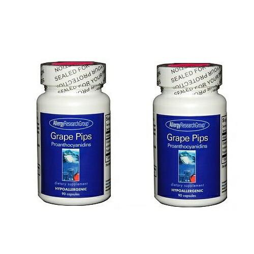 【並行輸入品】【お得な二本セット！】リサーチグループ ブドウ種子エキス 90カプセル Allergy Research Group Grape Pips 90 Capsules Pack of 2 | 