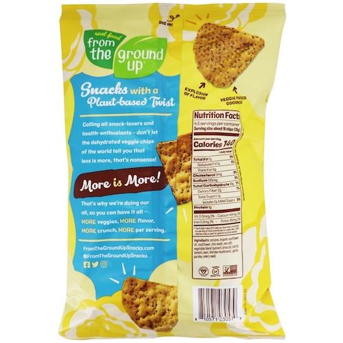 【並行輸入品】[2袋セット] From the Ground Up Cauliflower Tortilla Chips Sea Salt - 4.5oz/ カリフラワー トルティーヤチップス [シーソルト] 128g |  | 01