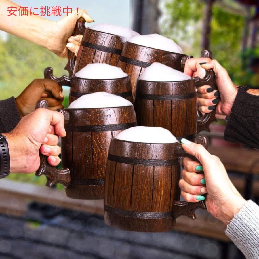 【並行輸入品】Set of 6 Handmade Wooden Beer Mug Eco Friendly 6個入りの手作り木製ビールマグ　エコフレンドリー_5