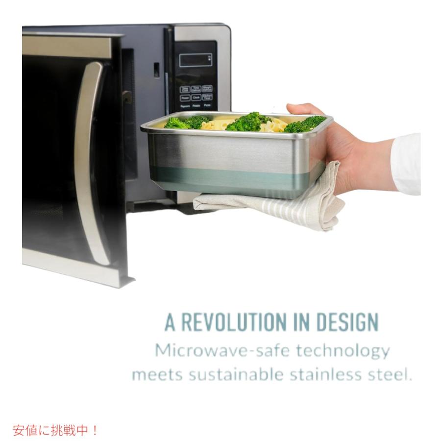 【並行輸入品】ベントゴー  マイクロスティール  Bentgo MicroSteel 電子レンジ対応 保存容器 アクア Microwave-safe Storage Container Aquaの画像