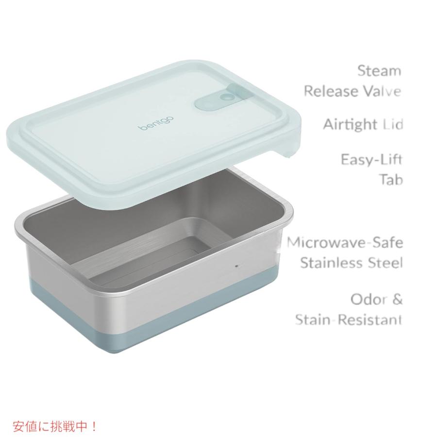 【並行輸入品】ベントゴー  マイクロスティール  Bentgo MicroSteel 電子レンジ対応 保存容器 アクア Microwave-safe Storage Container Aquaの画像
