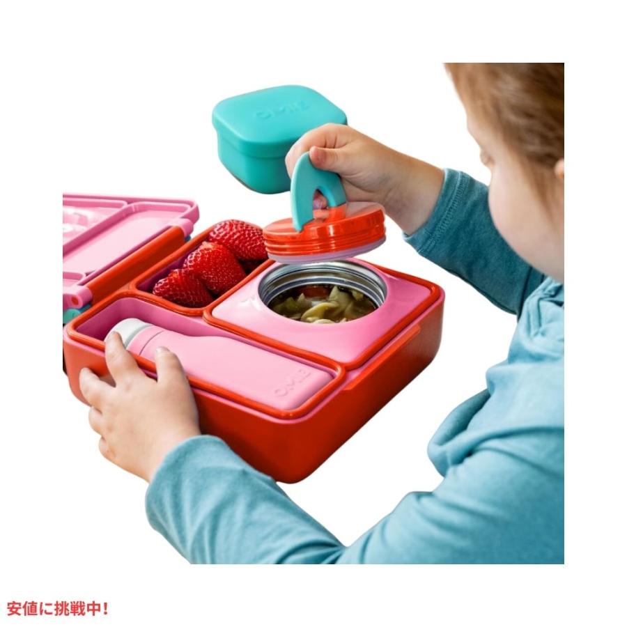 【並行輸入品】Omie オミー 子供用 保温弁当箱 漏れ防止 フードジャー付き ランチボックス ピンクベリー Insulated Bento ...