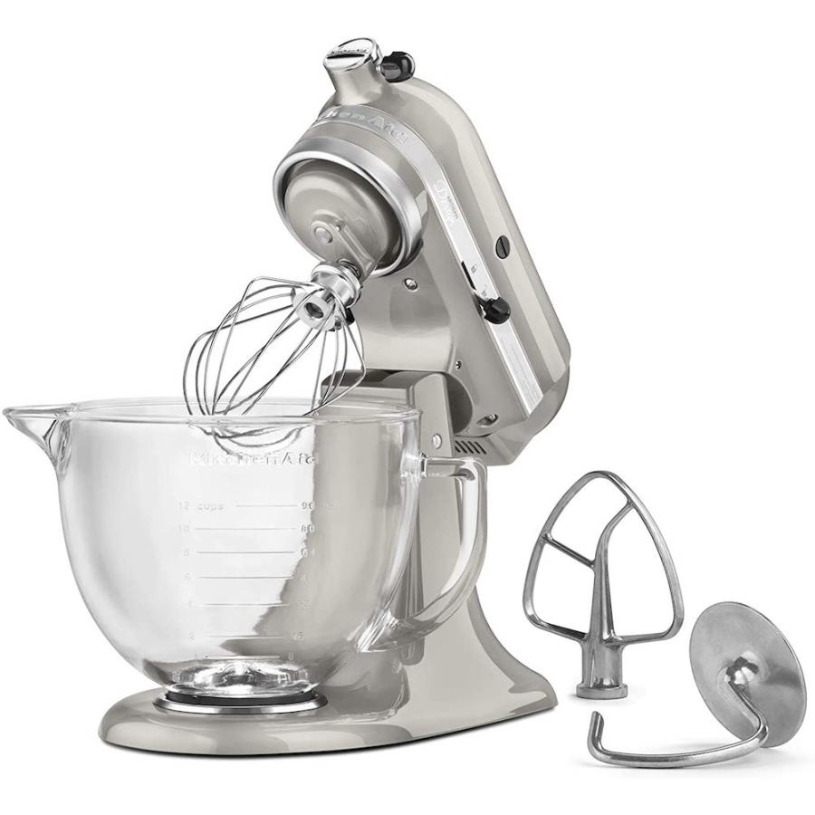 キッチンエイド ヘッドアップ式スタンドミキサー アルチザンシリーズ 5Quart シュガーパールシルバー / KitchenAid Artisan Series Stand Mixer KSM155GBSR｜drplus｜03