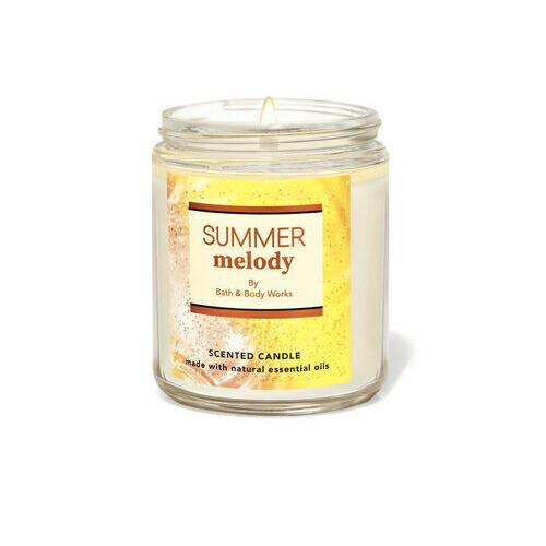 Bath and Body Works Single Wick Candle SUMMER MELODY 7 oz / 198 g / バス
