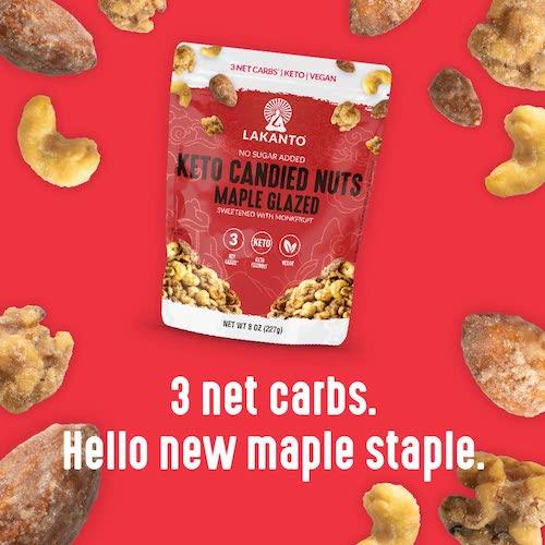 Lakanto ラカント ケト キャンディード ナッツ メープルグレーズ 砂糖不使用 甘味料に羅漢果を使用 227g（8oz） / Sugar