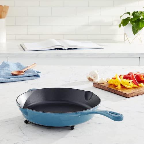 【並行輸入品】クイジナート Cuisinart クラシック 鋳物ホーロー フライパン(25.4cm) プロバンス ブルー CI22-24BG 10-Inch_4