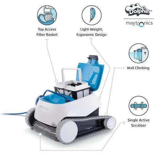 ドルフィン Dolphin Proteus DX3 自動 プールクリーナー ロボット掃除機 ゴミ吸引 10mまでのプールに対応