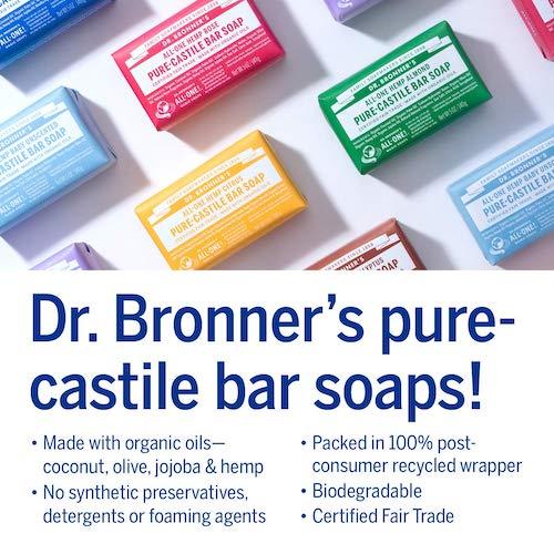 ドクターブロナー マジックソープバー ティーツリー 140g Dr. Bronner's カスティール石鹸 固形石けん バーソープ Castile Bar Soap 5oz｜drplus｜04