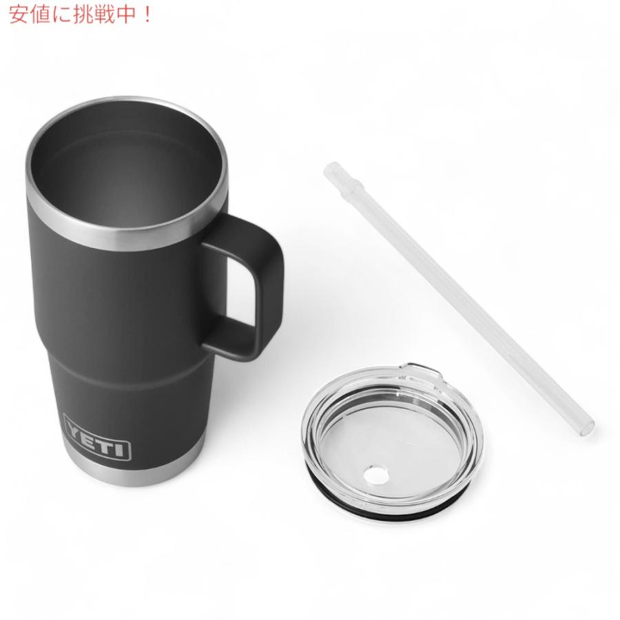☆新品未使用品☆YETI Rambler 25 ozストロー付き ブラックマグ YETI イエティ ランブラー 25オンス ストローマグ ストロー蓋