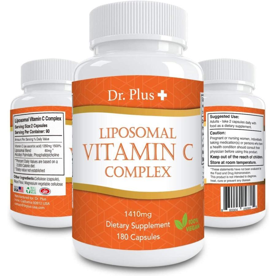 【並行輸入品】無料増量中！ ビタミンC サプリメント 270日分3個セット 540カプセル アメリカ製 リポソーム Dr.Plus ドクタープラス | 
