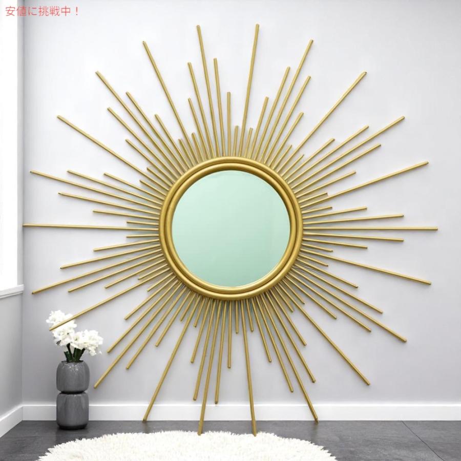 【並行輸入品】MAIKAILUN 24インチ ゴールドサンバースト ウォールミラー  24inch Gold Sunburst Wall Mirror |  | 03