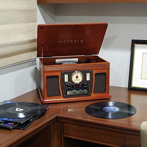 並行輸入品】7-in-1SherwoodBluetooth録音可能レコードプレーヤー