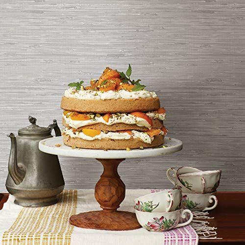 【並行輸入品】NuWallpaper NUS3340チベットグラスクロスSSilverピール＆スティック壁紙、メタリック |  | 01