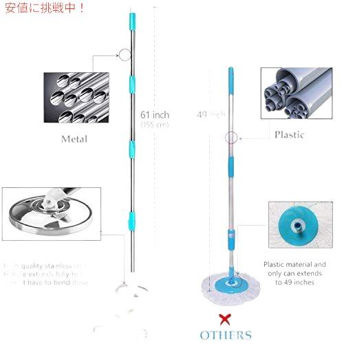 【並行輸入品】Tsmine　スピンモップバケットシステムステンレススチールデラックス_3