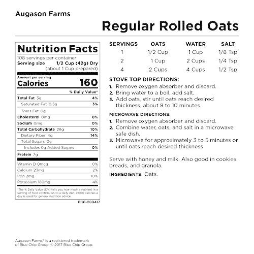 【並行輸入品】Augason Farms レギュラー ロールド オーツ 緊急用食品保管 10ポンド ペール_2