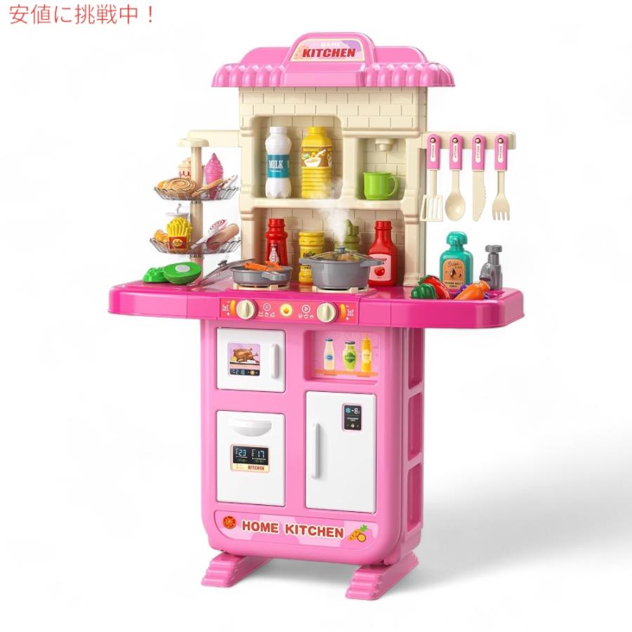 TEMI Play キッチン ガールズ おもちゃ ごっこ遊び キッチンセット リアルサウンドライト付き ry23013495msyメタ