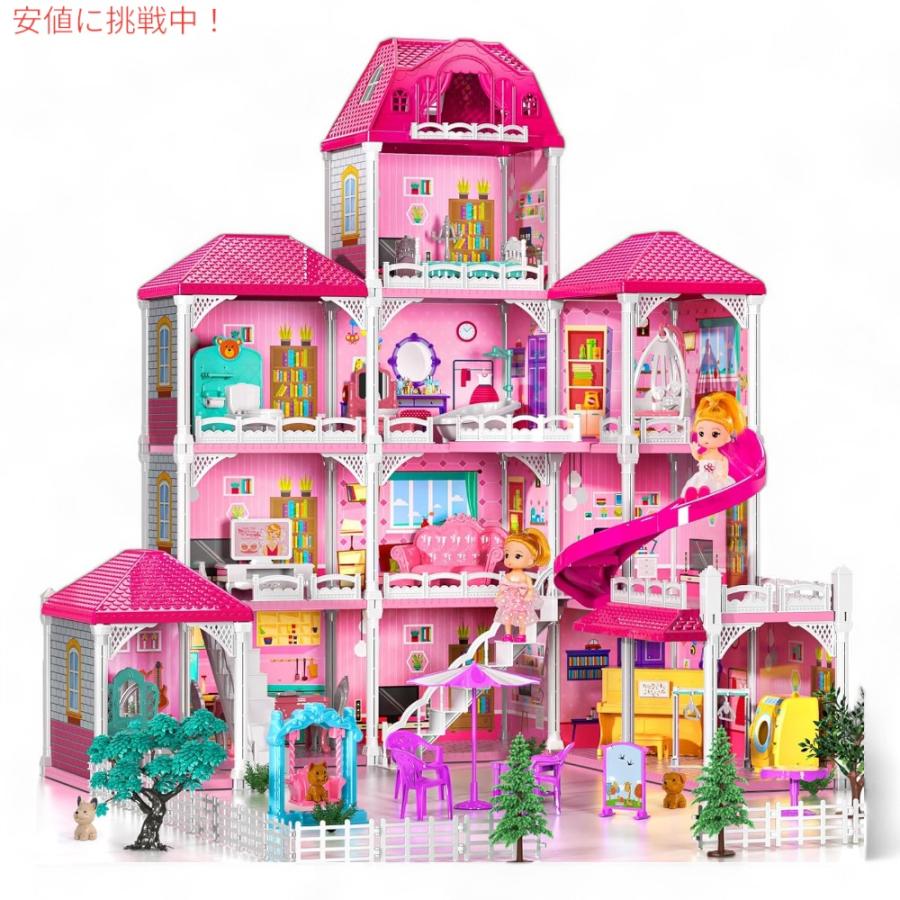 TEMI ドリームハウス ドールハウス 女の子用 - 4階建て 12部屋