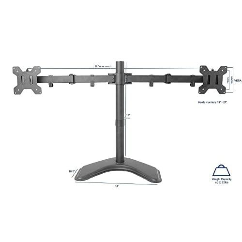 VIVO STAND-V002F Supporto Da Scrivania Per 2 Monitor - Bracci Regolabili Per Schermi Da 13 A 27 Pollici - Nero - 4
