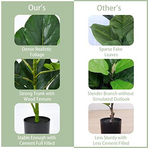 【並行輸入品】Hanamono 35.4インチ 人工木 フェイクフィドルリーフ イチジクの木 鉢植え |  | 04