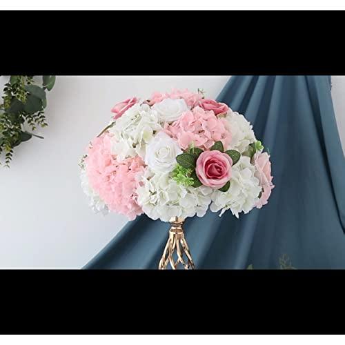 【並行輸入品】Kislohum オレンジ色の人工アジサイ シルクフラワー 茎付き 10個パック |  | 06