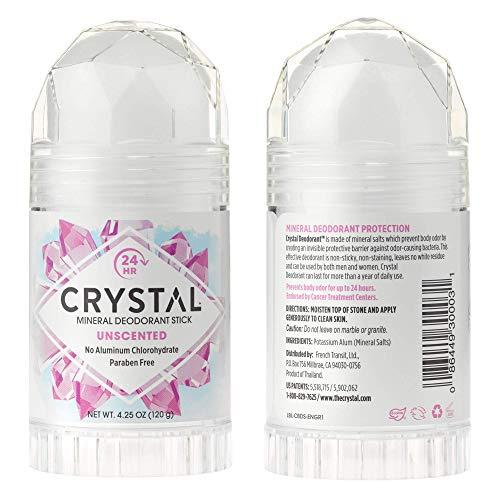 CRYSTAL ミネラル デオドラント スティック 塩化アルミニウムおよびパラベン フリー、4.25 オンス、(2 パック