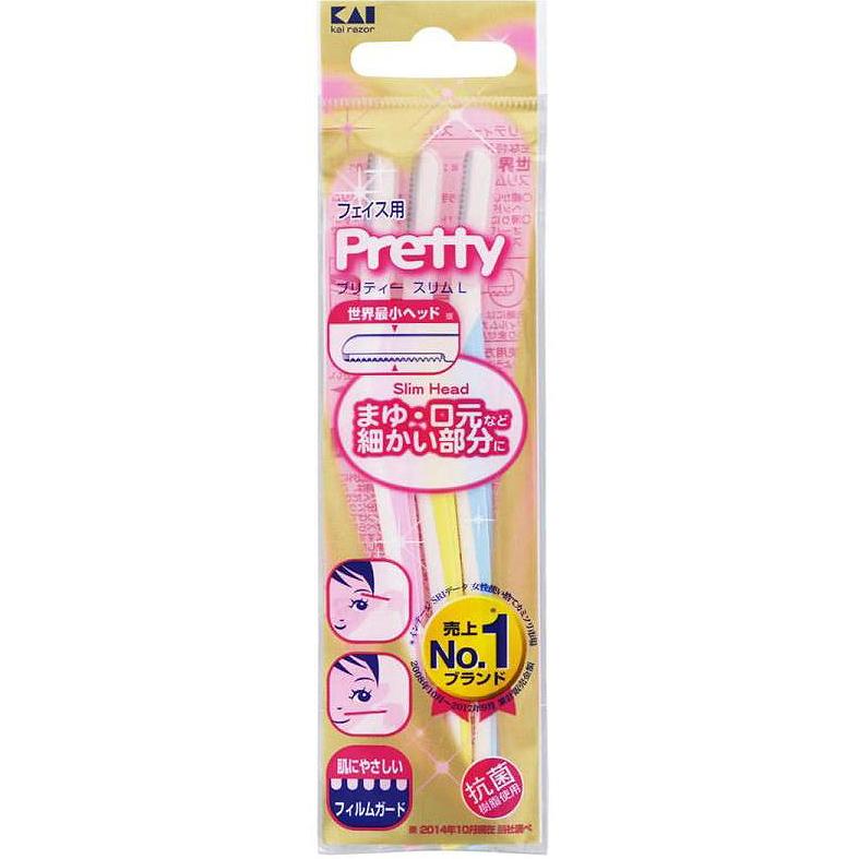 貝印カミソリ株式会社 プリティー スリムL ( 3本入 ) ＜極細ヘッドが