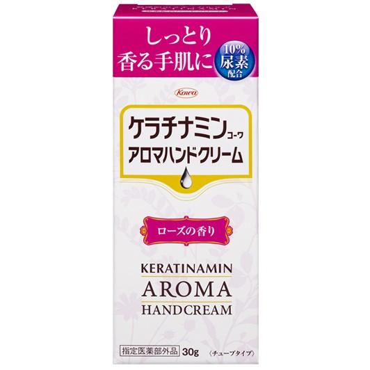 興和株式会社 ケラチナミンコーワアロマハンドクリーム ローズの香り チューブタイプ 30g ＜しっとり香る手肌に。10％尿素配合＞ 【医薬部外品】｜drugpure