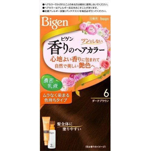 【２７個セット】【１ケース分】 ビゲン 香りのヘアカラー 乳液 6 ダークブラウン 1セット×２７個セット　１ケース分 【dcs】 ホーユー株式会社 ビゲン 香りのヘアカラー 乳液 6 ダークブラウン（1