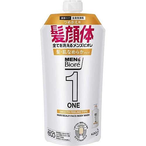 メンズビオレ ONE オールインワン全身洗浄料 髪・肌なめらかタイプ つめかえ用 340ml 納期10日程度｜drugstore-pony