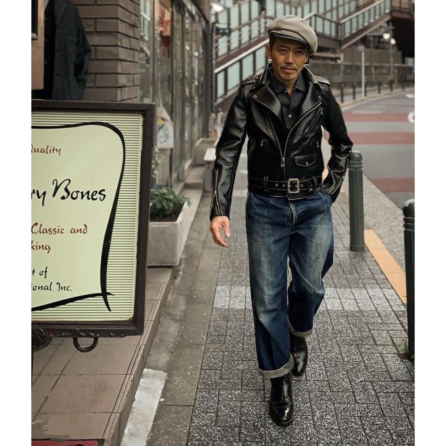 ホースハイドモーターサイクルジャケット/ DRY BONES【ドライボーンズ】の画像