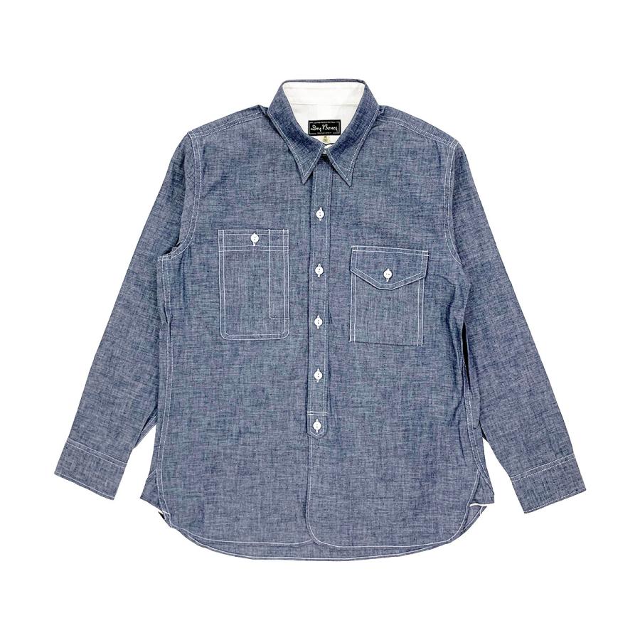 ドライボーンズ DS-2632 Irregular Pocket Chambray Work Shirt | Dry Bones
