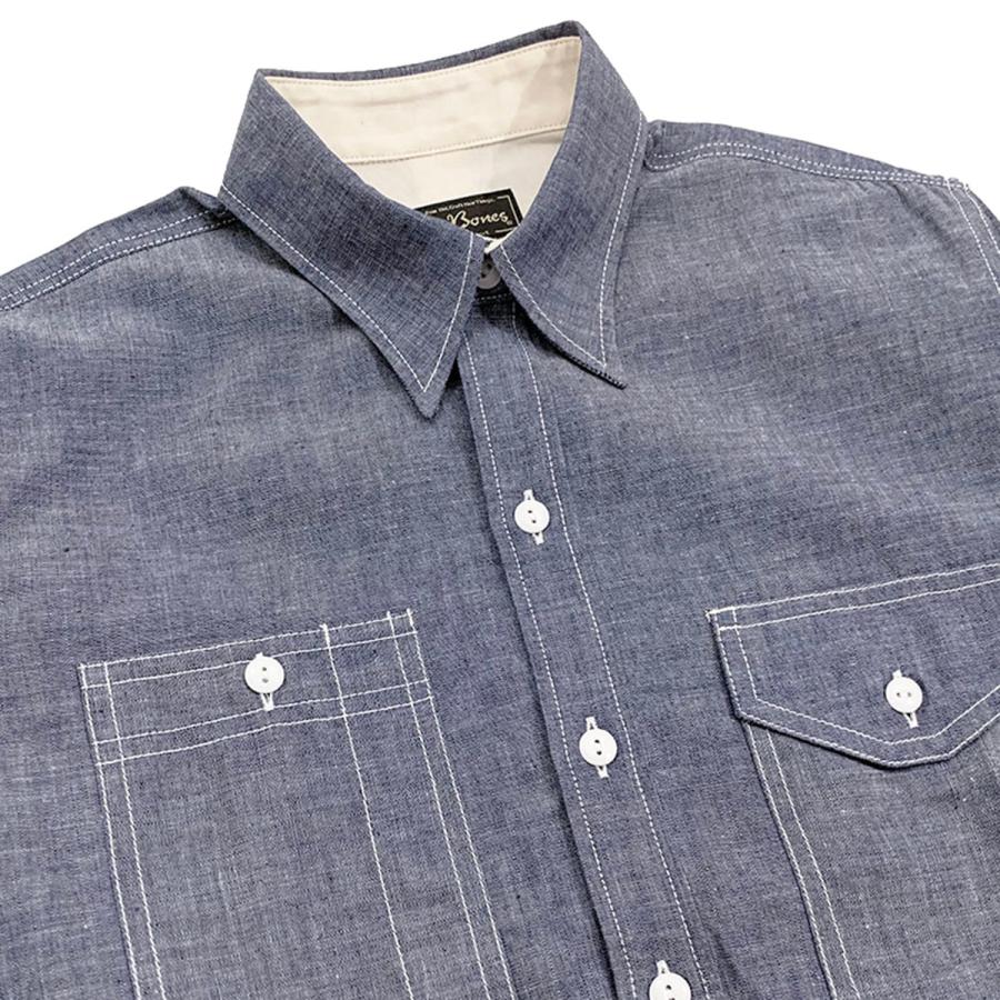 ドライボーンズ DS-2632 Irregular Pocket Chambray Work Shirt | Dry Bones | 02