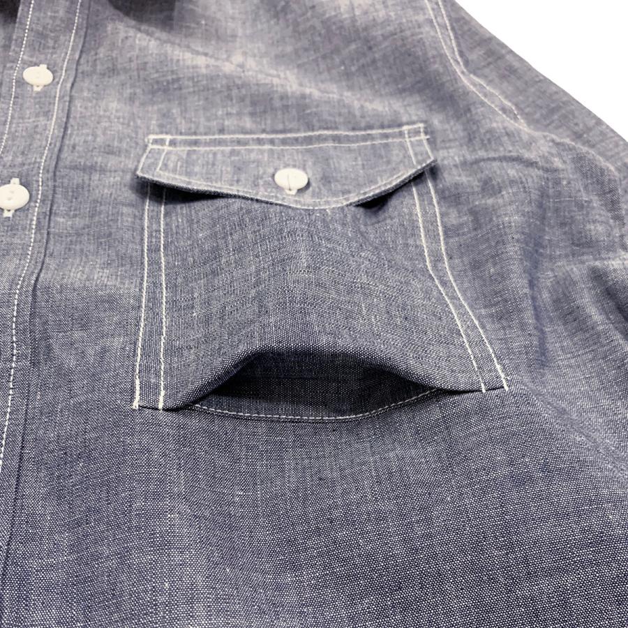 ドライボーンズ DS-2632 Irregular Pocket Chambray Work Shirt | Dry Bones | 05