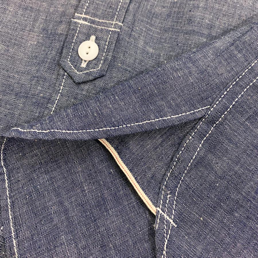 ドライボーンズ DS-2632 Irregular Pocket Chambray Work Shirt | Dry Bones | 06