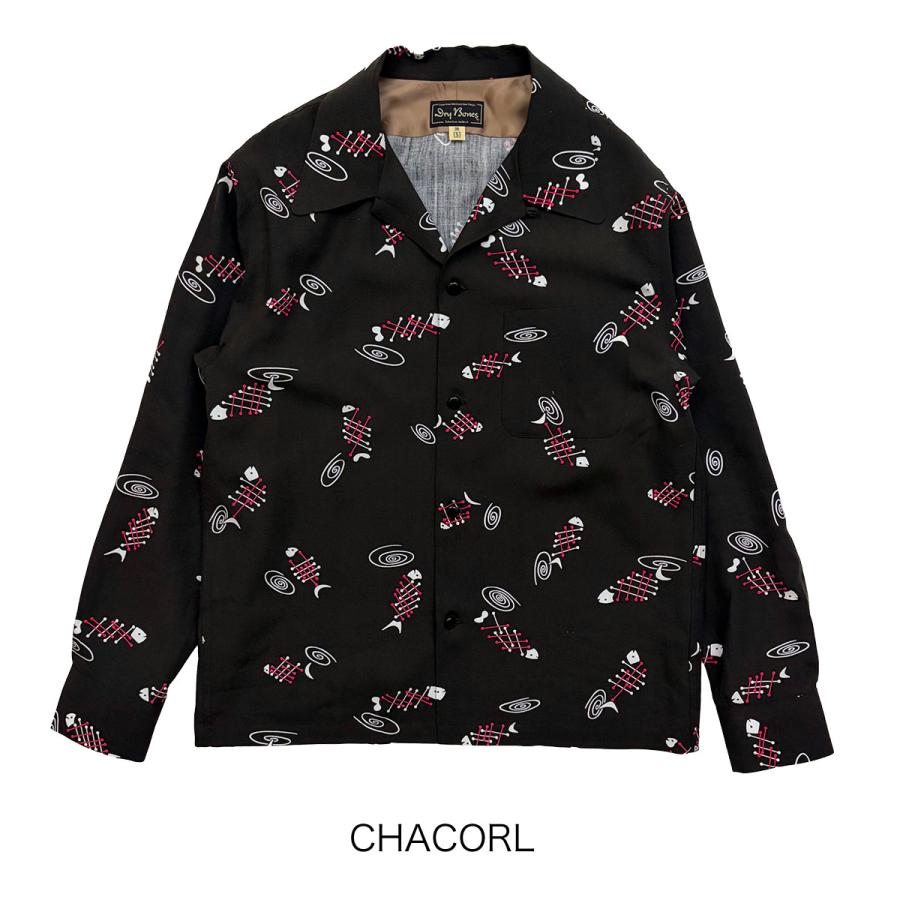 ドライボーンズ DS-2798 L/S Print Open Shirt “FISH BONE” : DryBones