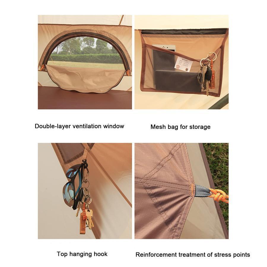 【推し】 パオテント、6-10人家族キャンプベルテント、頑丈なセンターとドアポールを備えたコットンアウトドア防水テント、キャンプハイキングハンティングフェスティバル 【BCD1285804025】(45156円)