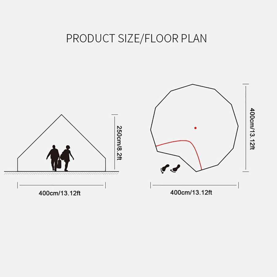 【推し】 パオテント、6-10人家族キャンプベルテント、頑丈なセンターとドアポールを備えたコットンアウトドア防水テント、キャンプハイキングハンティングフェスティバル 【BCD1285804025】(45156円)