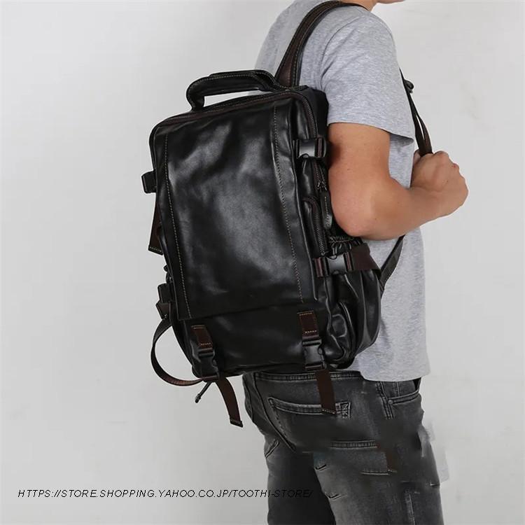 リュック　メンズ　リュックサック 本革　牛革 デイパック　ビジネス　バックパック　レザー　通勤通学　 旅行　出張　アウトドア　自転車鞄　カバン ipad 人気