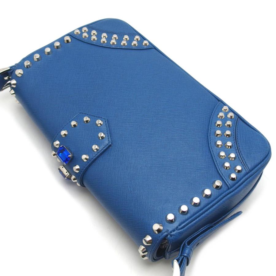 PRADA サフィアーノレザー ビジュースタッズハンドバッグレア