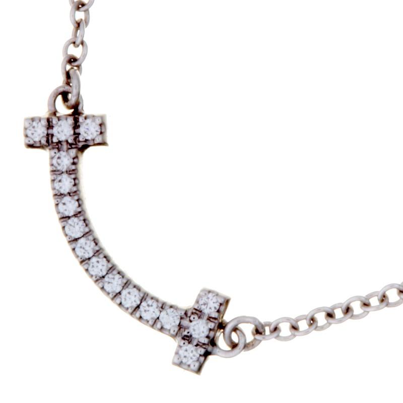 ティファニー T スマイル ミニ ペンダント ダイヤモンド ネックレス 750ホワイトゴールド Tiffany Co シルバー レディース 中古 飯能本店 Dh Dh Ds大黒屋 通販 Yahoo ショッピング